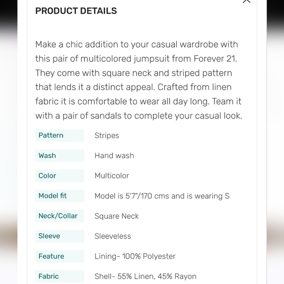 Forever 21 Multicolored Striped Jumpsuit Size Small - Picture 6 of 9
